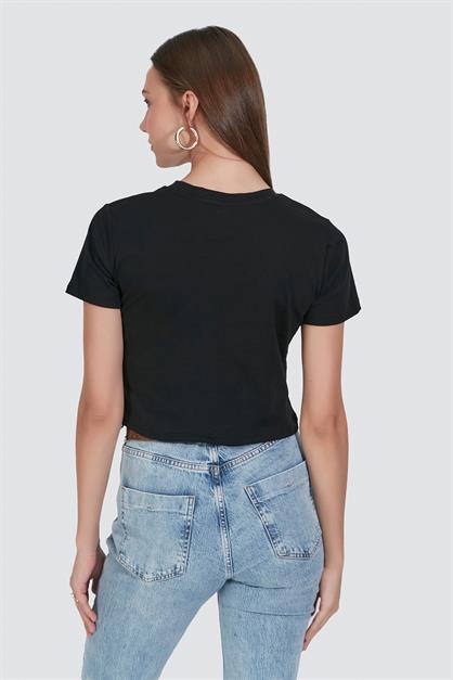 2-Pack Crew Neck Short Sleeve Crop Tops 956