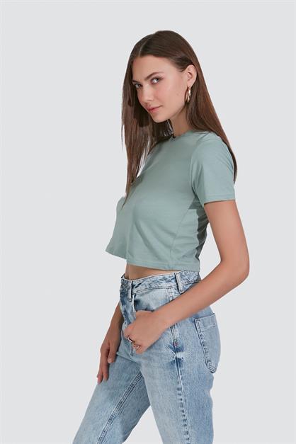 2-Pack Crew Neck Short Sleeve Crop Tops 956