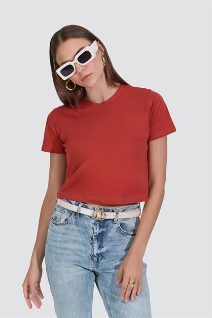 2-Pack Crew Neck Short Sleeve Crop Tops 956