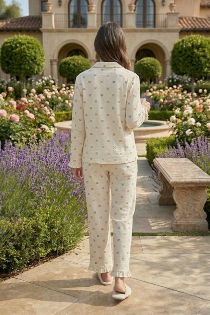 Womens Seersucker Button-Down Pajama Set