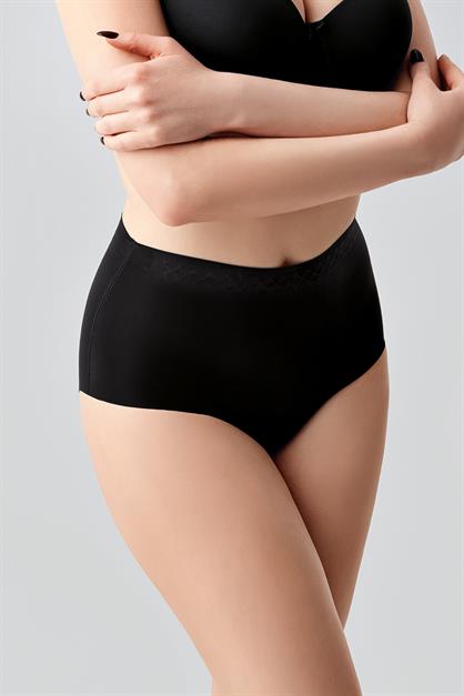 Plus Size Non-Slip High-Waisted Laser Cut Panties C19201