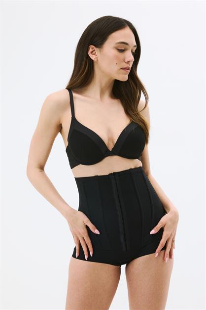 C&City C2824 Balenli Yüksek Bel Slip Korse Siyah