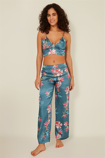 C&City Women Satin Triple Pyjama Set 045