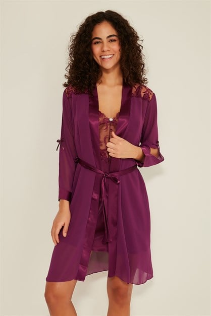C&City Women 2 Piece Satin Lingerie Set 047