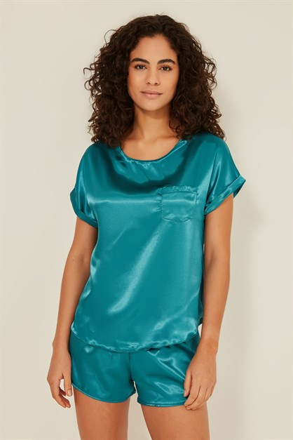 C&City 080 Women Satin Pyjama Set