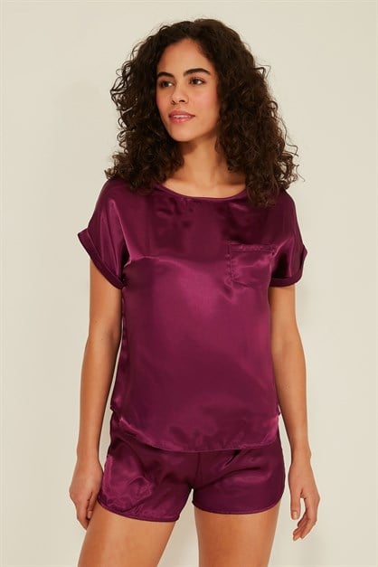 C&City 080 Women Satin Pyjama Set