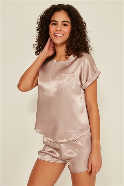 C&City 080 Women Satin Pyjama Set