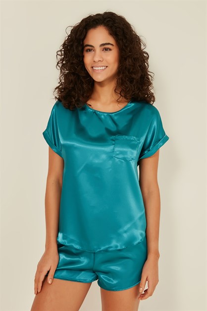 C&City 080 Women Satin Pyjama Set