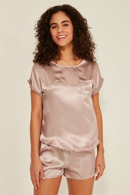C&City 080 Women Satin Pyjama Set