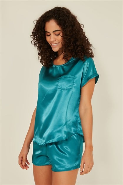 C&City 080 Women Satin Pyjama Set