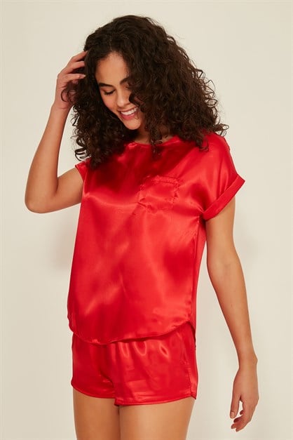C&City 080 Women Satin Pyjama Set
