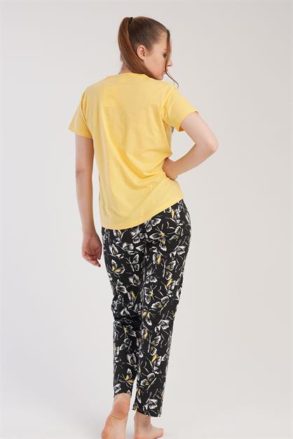 C&City Kısa Kol Pijama Takım Sarı-441030