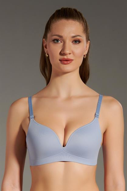 C&City Balensiz Lazer Dikişsiz Kaplı Sütyen C26145 Açık Mavi