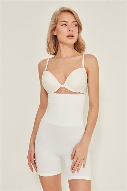 C&City C12014 Kadın Double Korse Boxer Beyaz