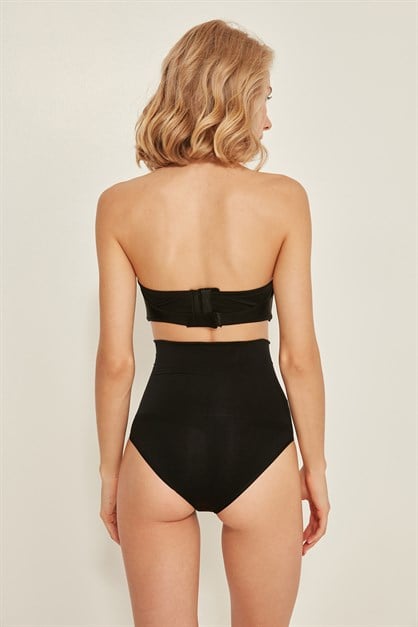 C12039 Dikişsiz Double Slip Korse Siyah