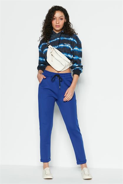 C&City Duble Paça Patlı Pantolon Eşofman Altı 807 Sax