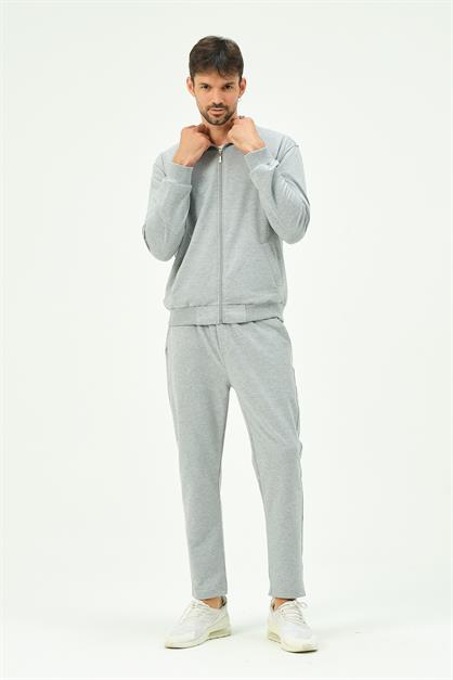 C&City Men Collared Front Zippered Straight Leg Tracksuit 8701
