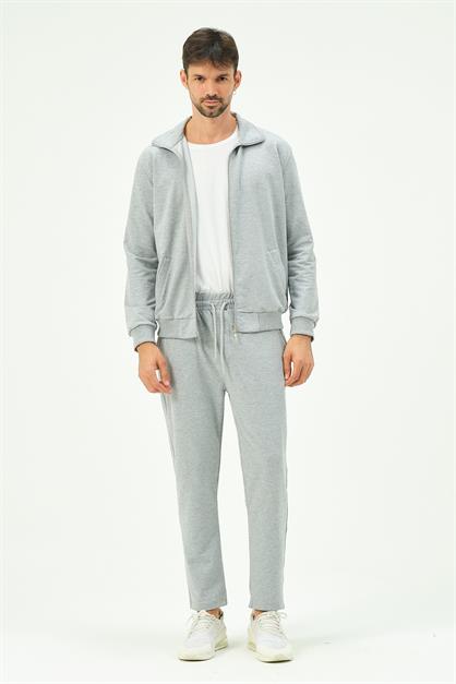 C&City Men Collared Front Zippered Straight Leg Tracksuit 8701