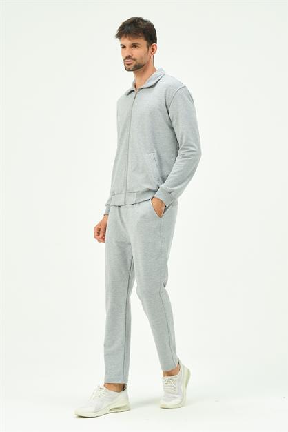 C&City Men Collared Front Zippered Straight Leg Tracksuit 8701