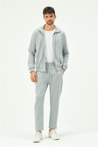 C&City Men Collared Front Zippered Straight Leg Tracksuit 8701