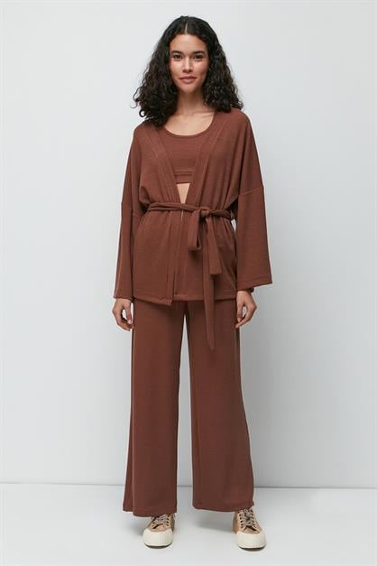 Ribbed 3-Piece Nightgown Set 9130