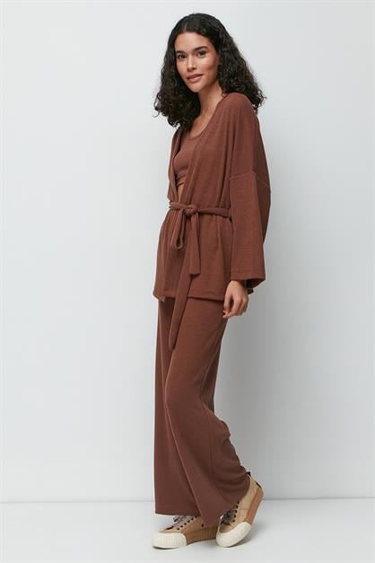 Ribbed 3-Piece Nightgown Set 9130