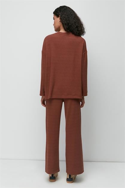 C&City Ribbed Pocket T-Shirt and Flared Trousers Set 9132