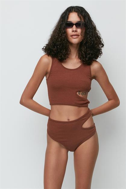 C&City Ribbed Low-cut Crop Panty Set 9135