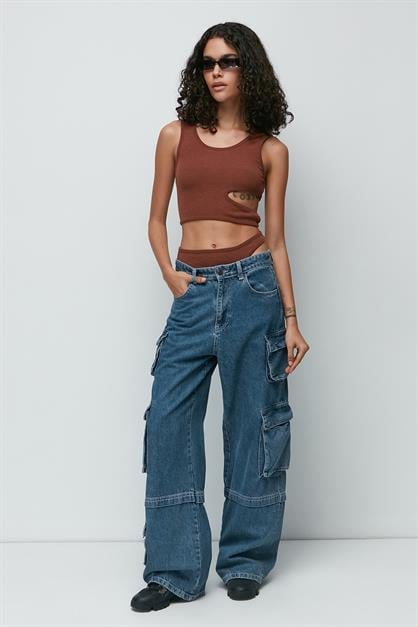 C&City Ribbed Low-cut Crop Panty Set 9135