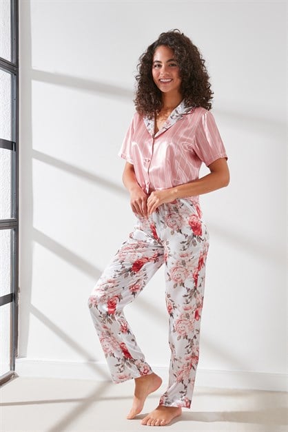 C&City  Satin Pyjama Set 9066 
