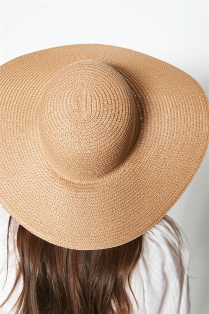 C&City Kısa Kenar Hasır Plaj Şapkası Y8201 Vizon