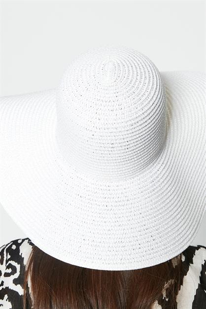 C&City Kısa Kenar Hasır Plaj Şapkası Y8201 Beyaz