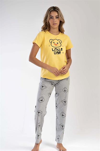 C&City Kısa Kol Pijama Takım Sarı-441021