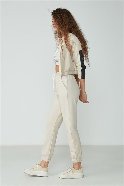 C&City Lastikli Paça Yandan Cepli Eşofman Altı 734 Taş