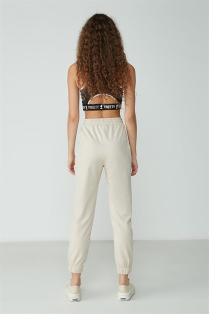 C&City Lastikli Paça Yandan Cepli Eşofman Altı 734 Taş