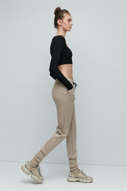 C&City Manşetli Paça Yandan Cepli Eşofman Altı 803 Taş