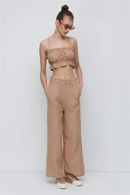 C&City Organic Cotton Muslin Crop Bustier Trousers Set 9124