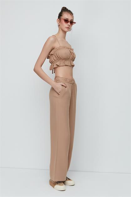 C&City Organic Cotton Muslin Crop Bustier Trousers Set 9124