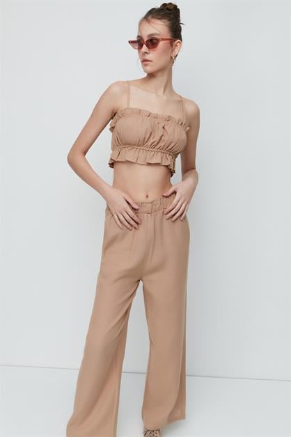C&City Organic Cotton Muslin Crop Bustier Trousers Set 9124