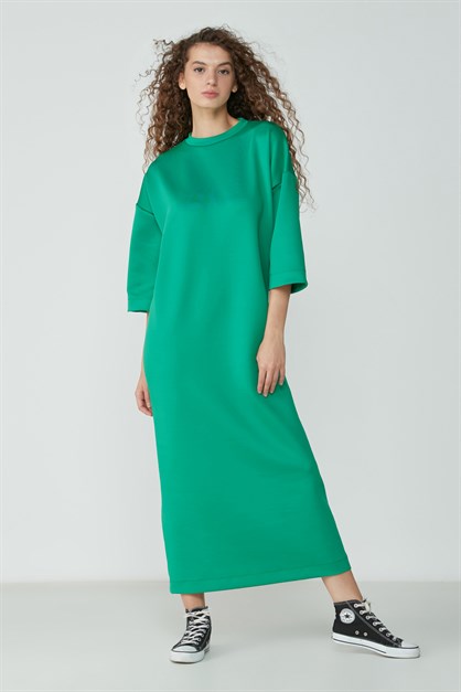 C&City Yarım Kol Sweat Elbise 9100 Yeşil