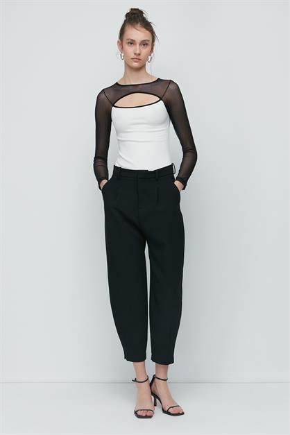 C&City Tulle Detail Long Sleeve Fantasy Bodysuit 9153