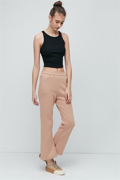 C&City İspanyol Paça Yandan Cepli Eşofman Altı 904 Krem