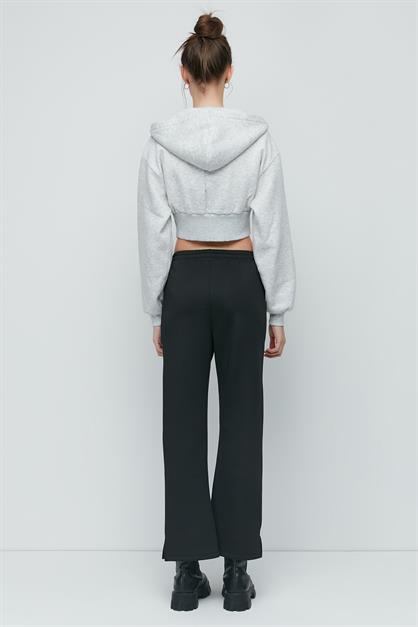 C&City Yırtmaçlı İspanyol Paça Eşofman Altı 843 Siyah