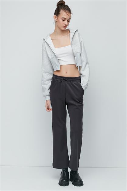 C&City Yırtmaçlı İspanyol Paça Eşofman Altı 843 Füme