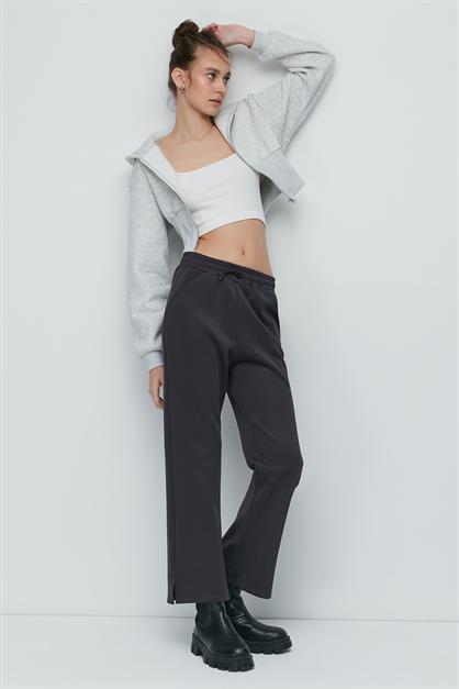 C&City Yırtmaçlı İspanyol Paça Eşofman Altı 843 Füme