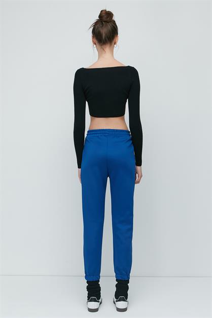 C&City Yırtmaçlı İspanyol Paça Eşofman Altı 843 Sax