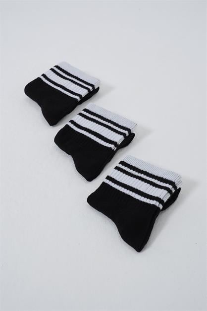 Striped Short 3-Pair Sock Set