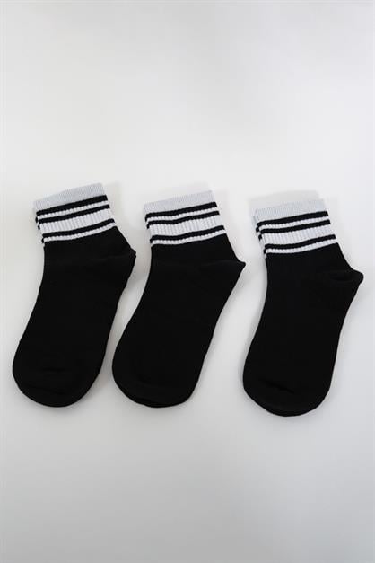 Striped Short 3-Pair Sock Set