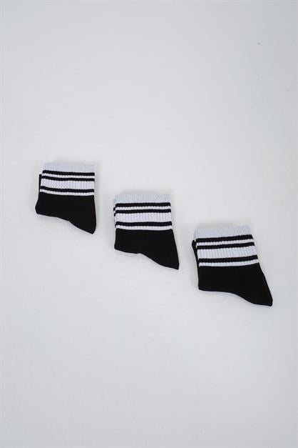 Striped Short 3-Pair Sock Set