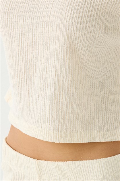 Comfort Dokulu Natural Pijama Takım 9160 Beyaz